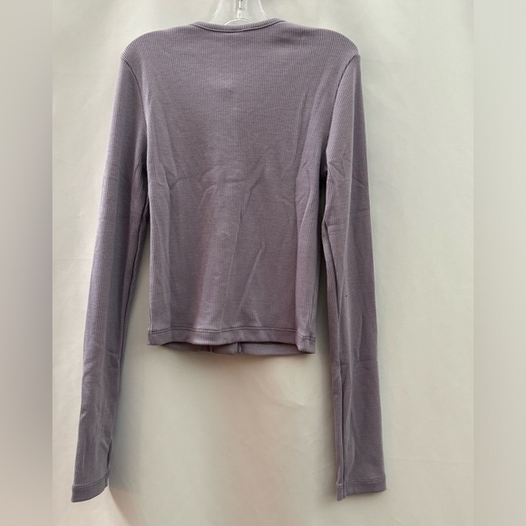 Outdoor Voices Cozy Rib Cropped Cardigan Earl Grey XS - Picture 4 of 5